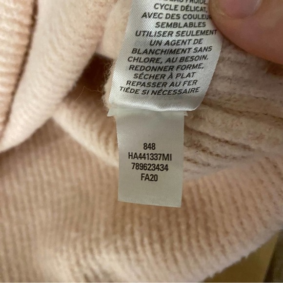 Nordstrom Halogen Pink Chunky Oversized Tunic Sweater Medium v neck - Picture 8 of 11